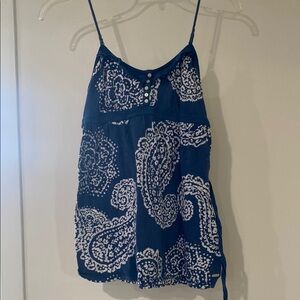 Blue Tie Front Camisole with Spaghetti Straps